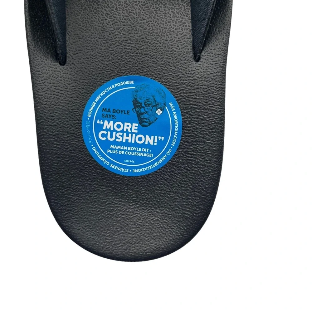 Columbia Men's Sport Flip Flop Sandals Size 13 Solid Black Cushioned Lightweight